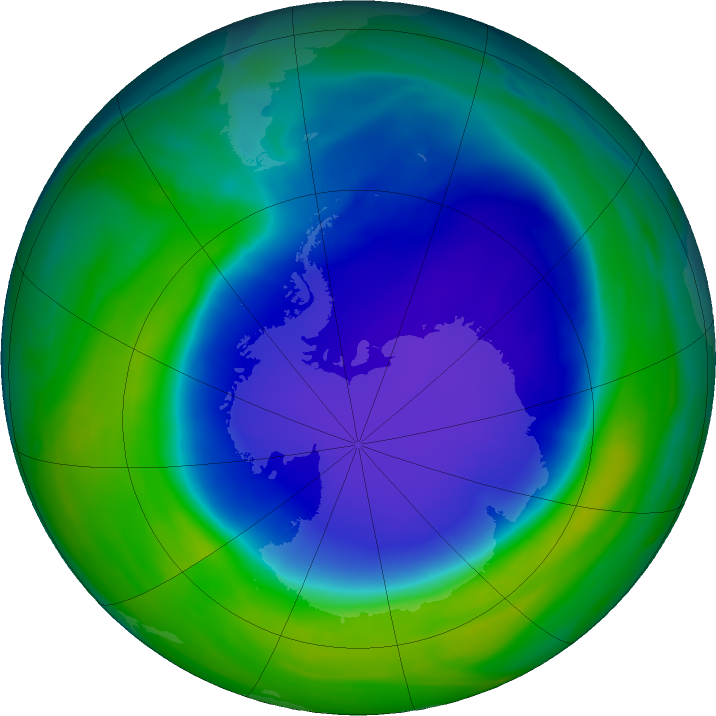 Antarctic ozone map for 06 November 2022